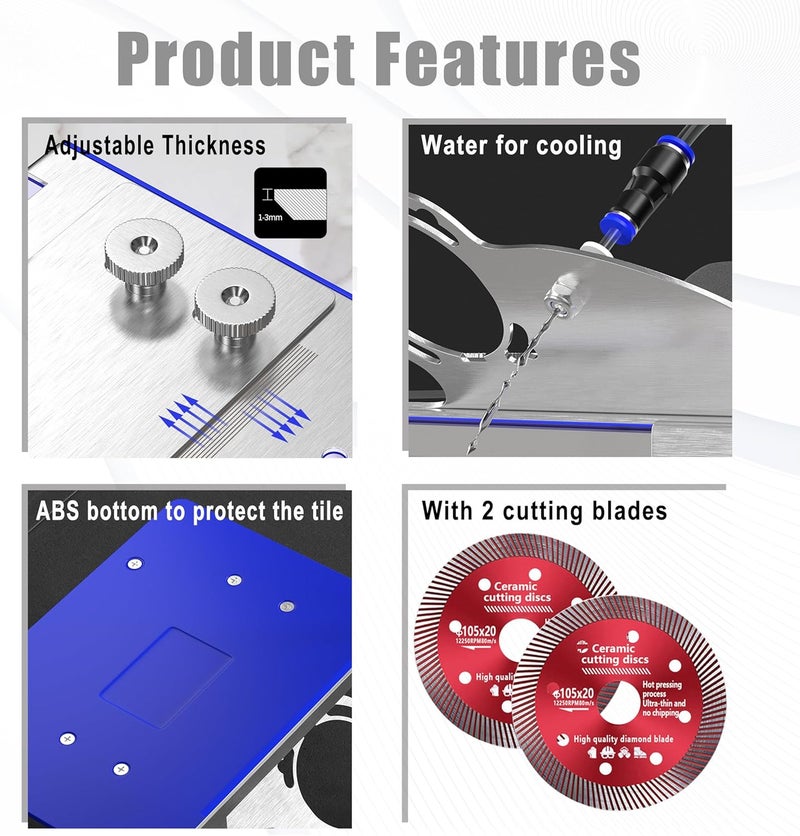 AUPREX 45 Degree Tile Chamfering Tool, Angle Grinder Stand for 45° Tile Cutting, Tile Cutter Tools Compatible with 100-Type Angle Grinders, Angle Grinder Attachments for Chamfering - Image 3